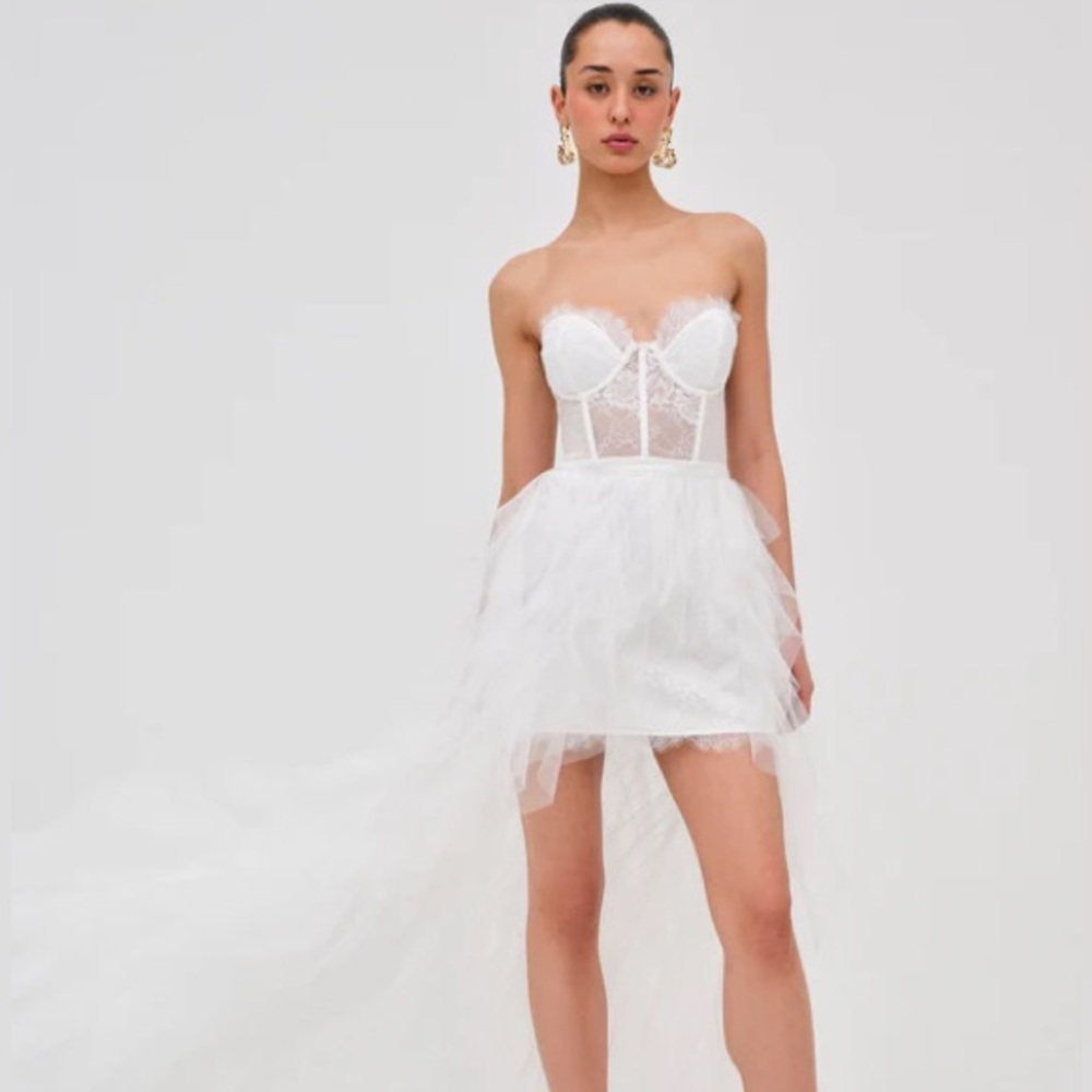 For love and lemons: Mini Bustier Dress in White